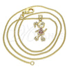 Collares con Dije 04.156.0280.20 Oro Laminado, Diseño de Niñita Pequeña, con Blanca Micro Pave, Pulido, Tono Dorado (02 MM Thickness, 20 Inches Length)