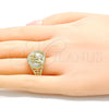 Anillo Elegante 01.351.0010.08 Oro Laminado, Diseño de Elefante, Pulido, Tono Dorado (Size 8)
