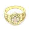 Anillo Elegante 01.351.0011.1.08 Oro Laminado, Diseño de Tortuga, Pulido, Tres Tonos (Size 8)