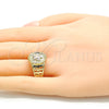 Anillo Elegante 01.351.0011.1.09 Oro Laminado, Diseño de Tortuga, Pulido, Tres Tonos (Size 9)