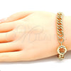 Pulsera Básica 03.319.0006.08 Oro Laminado, Diamantado, Tono Dorado (09 MM Thickness, 8 Inches Length)