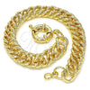 Pulsera Básica 03.319.0006.08 Oro Laminado, Diamantado, Tono Dorado (09 MM Thickness, 8 Inches Length)