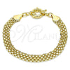 Pulsera Básica 03.319.0010.08 Oro Laminado, Pulido, Tono Dorado (07 MM Thickness, 8 Inches Length)