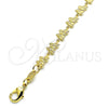 Pulsera Elegante 03.145.0012.08 Oro Laminado, Diseño de Mariposa, Pulido, Tono Dorado (06 MM Thickness, 8 Inches Length)
