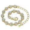 Pulsera Elegante 03.145.0014.06 Oro Laminado, Diseño de Corazón, Pulido, Tono Dorado (06 MM Thickness, 6 Inches Length)