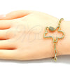 Pulsera Elegante 03.341.0073.07 Oro Laminado, Diseño de Niñito Pequeño, con Blanca Micro Pave, Pulido, Tono Dorado (04 MM Thickness, 7 Inches Length)