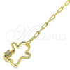 Pulsera Elegante 03.341.0073.07 Oro Laminado, Diseño de Niñito Pequeño, con Blanca Micro Pave, Pulido, Tono Dorado (04 MM Thickness, 7 Inches Length)