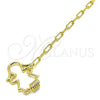 Pulsera Elegante 03.341.0074.07 Oro Laminado, Diseño de Niñita Pequeña, con Blanca Micro Pave, Pulido, Tono Dorado (04 MM Thickness, 7 Inches Length)