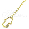 Pulsera Elegante 03.341.0076.07 Oro Laminado, Diseño de Mano de Dios, con Blanca Micro Pave, Pulido, Tono Dorado (04 MM Thickness, 7 Inches Length)