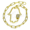 Pulsera Elegante 03.341.0076.07 Oro Laminado, Diseño de Mano de Dios, con Blanca Micro Pave, Pulido, Tono Dorado (04 MM Thickness, 7 Inches Length)
