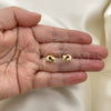 Arete Dormilona 02.09.0200 Oro Laminado, Diseño de Elefante, con Granate Zirconia Cubica, Pulido, Tono Dorado
