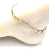 Tobillera Básica 04.319.0004.10 Oro Laminado, Diseño de Figaro, Pulido, Tono Dorado (04 MM Thickness, 10 Inches Length)