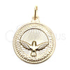 Dije Religioso 05.09.0087 Oro Laminado, Diseño de Águila, Resinado, Tono Dorado