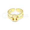 Anillo del Pie 01.233.0022 Oro Laminado, Diseño de Ancla, Pulido, Tono Dorado (One size fits all)
