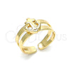 Anillo del Pie 01.233.0022 Oro Laminado, Diseño de Ancla, Pulido, Tono Dorado (One size fits all)