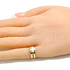 Anillo del Pie 01.233.0025 Oro Laminado, Diseño de Trébol de Cuatro Hojas, Pulido, Tono Dorado (One size fits all)