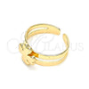 Anillo del Pie 01.233.0025 Oro Laminado, Diseño de Trébol de Cuatro Hojas, Pulido, Tono Dorado (One size fits all)