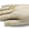 Anillo de Hombre 01.283.0020.11 Oro Laminado, con Blanca Micro Pave, Pulido, Tono Dorado (Size 11)