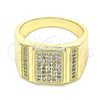 Anillo de Hombre 01.283.0021.11 Oro Laminado, con Blanca Micro Pave, Pulido, Tono Dorado (Size 11)