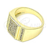 Anillo de Hombre 01.283.0021.11 Oro Laminado, con Blanca Micro Pave, Pulido, Tono Dorado (Size 11)
