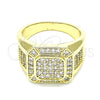 Anillo de Hombre 01.283.0022.12 Oro Laminado, con Blanca Micro Pave, Pulido, Tono Dorado (Size 12)