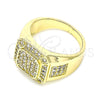 Anillo de Hombre 01.283.0022.12 Oro Laminado, con Blanca Micro Pave, Pulido, Tono Dorado (Size 12)