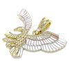 Dije Elegante 05.351.0119 Oro Laminado, Diseño de Águila, Pulido, Tres Tonos