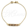 Pulsera con Placa 03.32.0289.06 Oro Laminado, Diseño de Corazón, Pulido, Tono Dorado