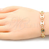 Pulsera Básica 04.326.0002.08 Oro Laminado, Diseño de Puff Mariner, Pulido, Tono Dorado (08 MM Thickness, 8 Inches Length)