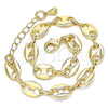 Pulsera Básica 04.326.0002.08 Oro Laminado, Diseño de Puff Mariner, Pulido, Tono Dorado (08 MM Thickness, 8 Inches Length)