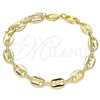 Pulsera Básica 04.326.0002.08 Oro Laminado, Diseño de Puff Mariner, Pulido, Tono Dorado (08 MM Thickness, 8 Inches Length)