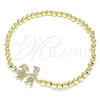 Pulsera Elegante 03.299.0041.07 Oro Laminado, Diseño de Bead Expandible y Niñita Pequeña, con Blanca Micro Pave, Pulido, Tono Dorado (04 MM Thickness, 7 Inches Length)