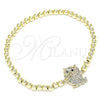 Pulsera Elegante 03.299.0047.07 Oro Laminado, Diseño de Bead Expandible y Búho, con Blanca and Negro Micro Pave, Pulido, Tono Dorado (04 MM Thickness, 7 Inches Length)