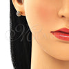 Arete Dormilona 02.156.0424.3 Oro Laminado, con Granate Micro Pave, Pulido, Tono Dorado