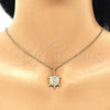 Collares con Dije 04.156.0299.20 Oro Laminado, Diseño de Tortuga, con Blanca Micro Pave, Pulido, Tono Dorado (02 MM Thickness, 20 Inches Length)
