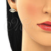 Arete Dormilona 02.156.0440 Oro Laminado, con Blanca Micro Pave, Pulido, Tono Dorado