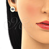 Arete Dormilona 02.156.0444.1 Oro Laminado, con Zafiro Azul Micro Pave, Pulido, Tono Dorado