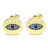 Arete Dormilona 02.156.0444.1 Oro Laminado, con Zafiro Azul Micro Pave, Pulido, Tono Dorado