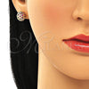 Arete Dormilona 02.156.0454.1 Oro Laminado, con Rubi Micro Pave, Pulido, Tono Dorado