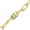 Pulsera Elegante 03.341.0082.08 Oro Laminado, Diseño de Paperclip, Pulido, Tono Dorado (07 MM Thickness, 8 Inches Length)