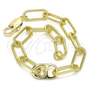 Pulsera Elegante 03.341.0082.08 Oro Laminado, Diseño de Paperclip, Pulido, Tono Dorado (07 MM Thickness, 8 Inches Length)