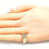 Anillo Infantil 01.185.0017.03 Oro Laminado, con Zirconia Cubica Blanca, Pulido, Tono Dorado (Tamaño 3)