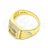 Anillo Infantil 01.185.0017.03 Oro Laminado, con Zirconia Cubica Blanca, Pulido, Tono Dorado (Tamaño 3)