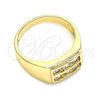 Anillo Infantil 01.185.0018.05 Oro Laminado, con Blanca Zirconia Cubica, Pulido, Tono Dorado (Size 5)