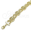 Pulsera Elegante 03.351.0043.1.08 Oro Laminado, Diseño de Elefante, Pulido, Tono Dorado (12 MM Thickness, 8 Inches Length)
