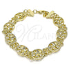 Pulsera Elegante 03.351.0043.1.08 Oro Laminado, Diseño de Elefante, Pulido, Tono Dorado (12 MM Thickness, 8 Inches Length)