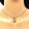 Collares con Dije 04.342.0023.20 Oro Laminado, Diseño de Ãrbol, con Blanca Micro Pave, Pulido, Tono Dorado (02 MM Thickness, 20 Inches Length)