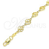 Pulsera Elegante 03.326.0015.07 Oro Laminado, Diseño de Trébol de Cuatro Hojas, Pulido, Tono Dorado (08 MM Thickness, 7 Inches Length)