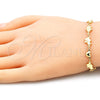 Pulsera Elegante 03.326.0016.07 Oro Laminado, Diseño de Elefante y Corazón, Pulido, Tono Dorado (06 MM Thickness, 7 Inches Length)