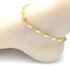 Tobillera Elegante 03.326.0016.10 Oro Laminado, Diseño de Elefante y Corazón, Pulido, Tono Dorado (06 MM Thickness, 10 Inches Length)
